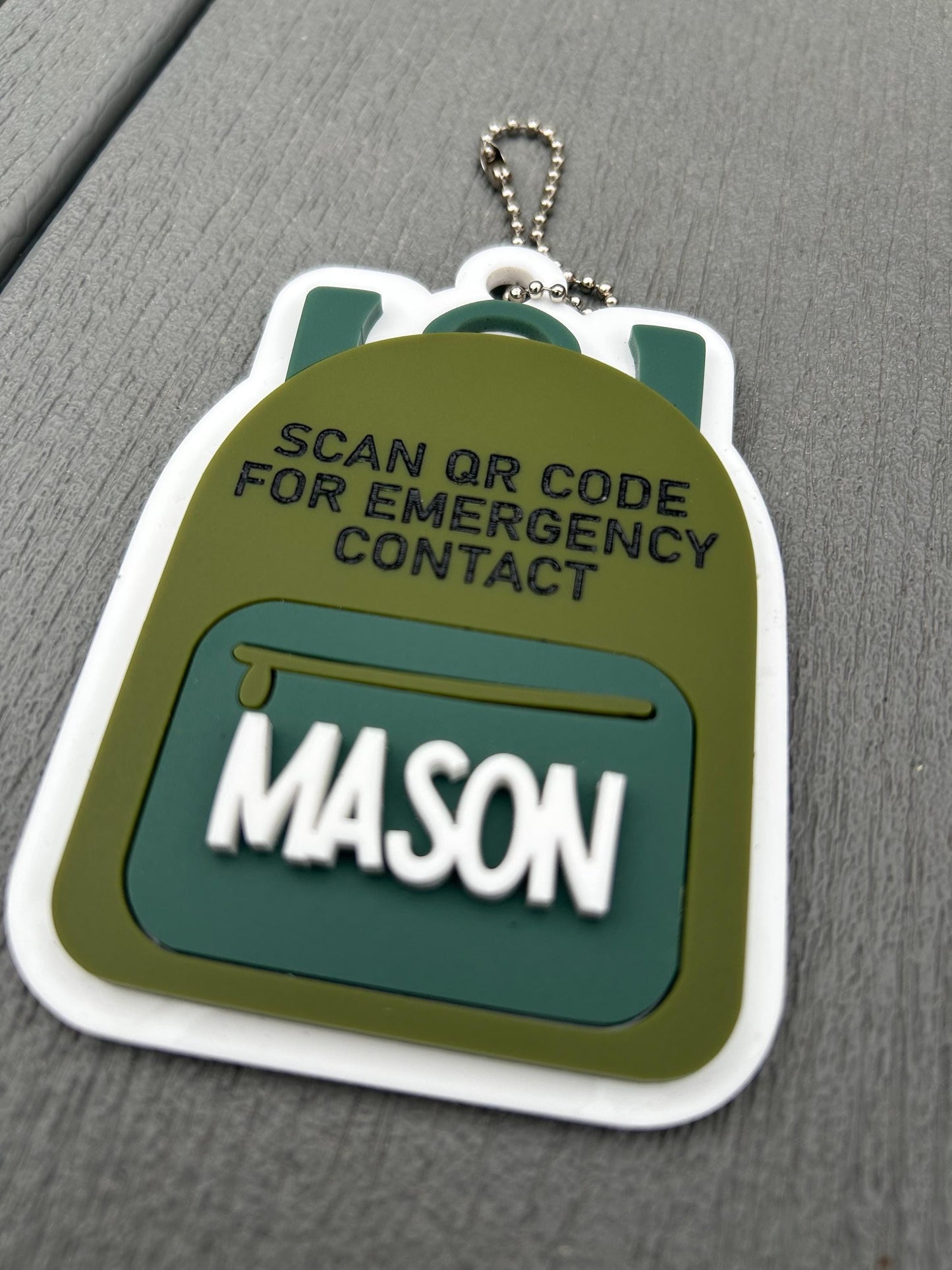 Emergency Contact Keychain with Scannable QR Code, Medical ID, ICE Tag, Emergency Contact Info, Back to School, Personalized backpack tag
