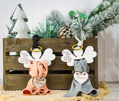 Heirloom memorial fabric ornament, Christmas in Heaven, Angel Ornament, Bereavement Gift for Loss Loved one, Angel Memorial Gift