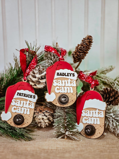 Santa Cam Ornament, Kids Santa Ornament, Santa Surveillance Camera, Magic Santa Cam for Kids, Good Behavior Santa Cam, Santa Ornament