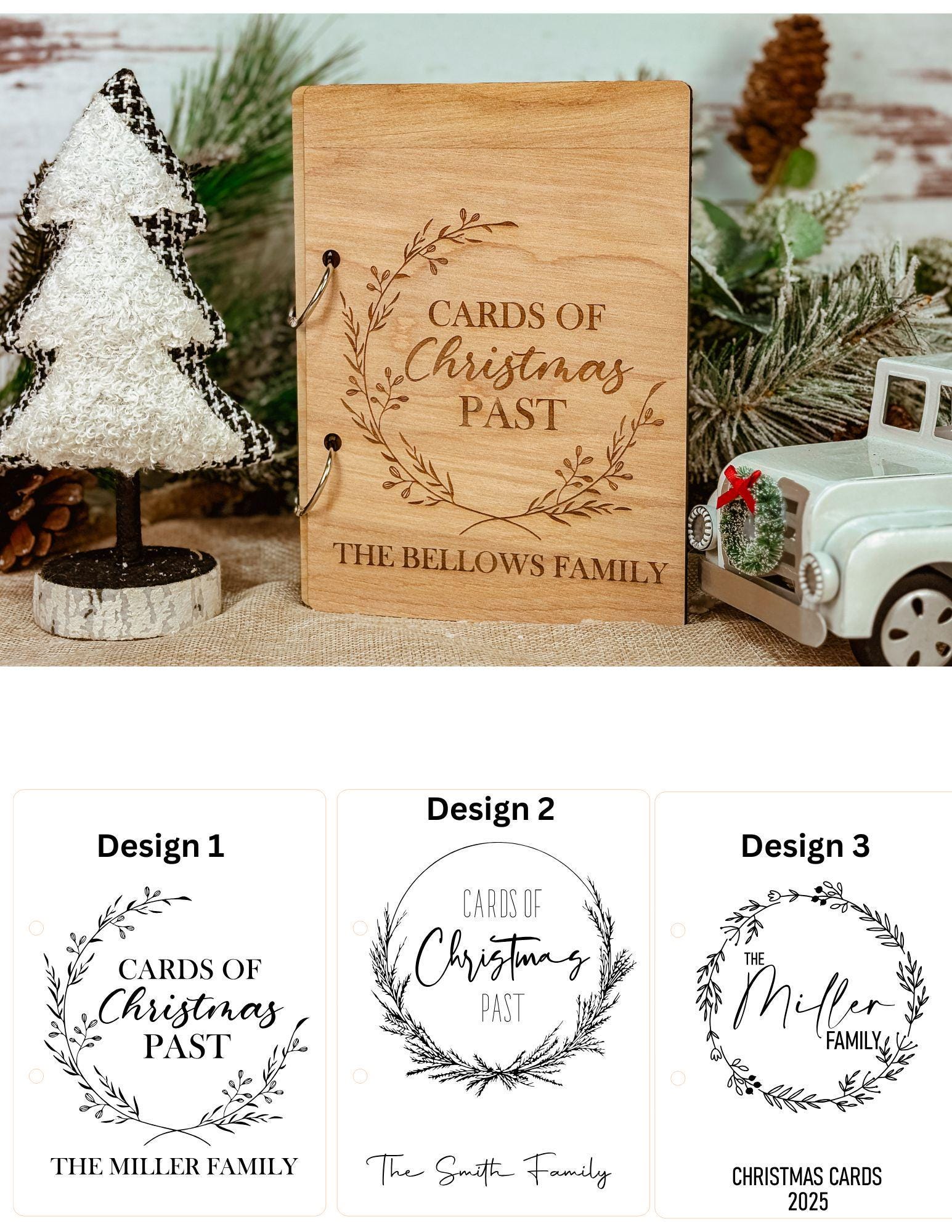 Christmas Cars Keeper, Holiday Card Album, Card Saver, Christmas Card Keepsake Album, Cards of Christmas Past, Card Storage Gift