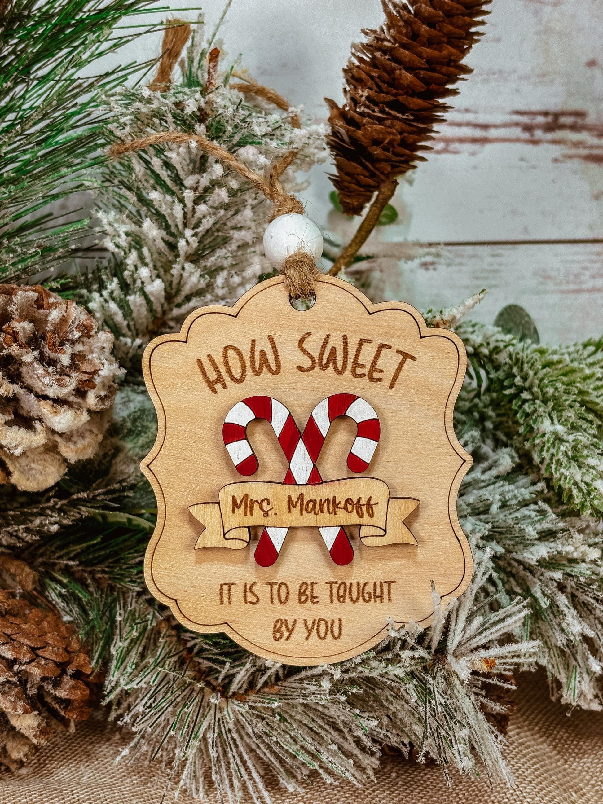 Teacher Ornament, Christmas Gift for Teacher, Classroom Holiday Gift, Teachers Personalized Ornament, Teacher AID ornament, School Ornament