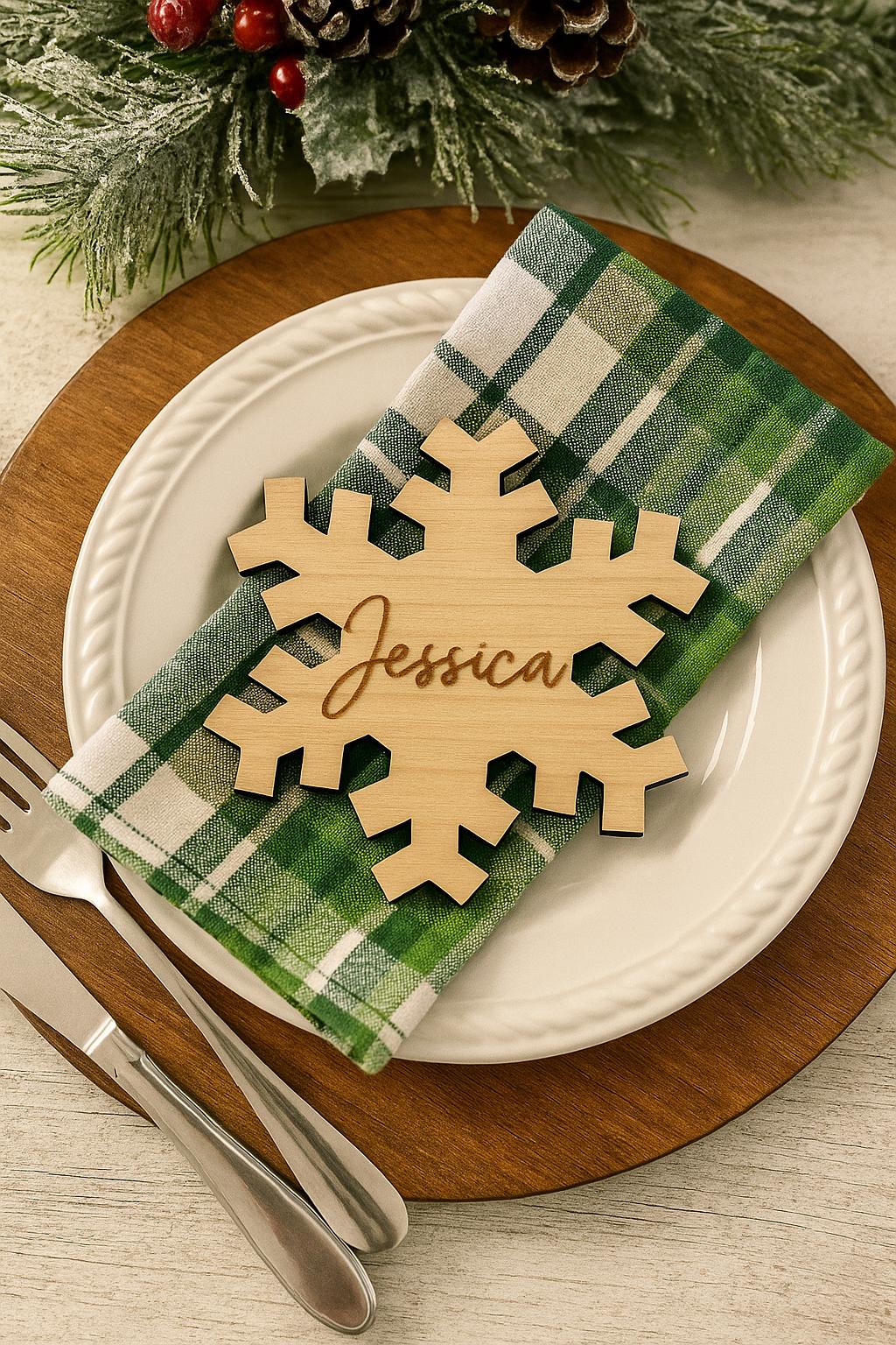 Christmas Name Tags for Table Setting, Place Cards for Christmas Dinner, Holiday Party Decor, Family Gathering Table Decor, Table Name Tags