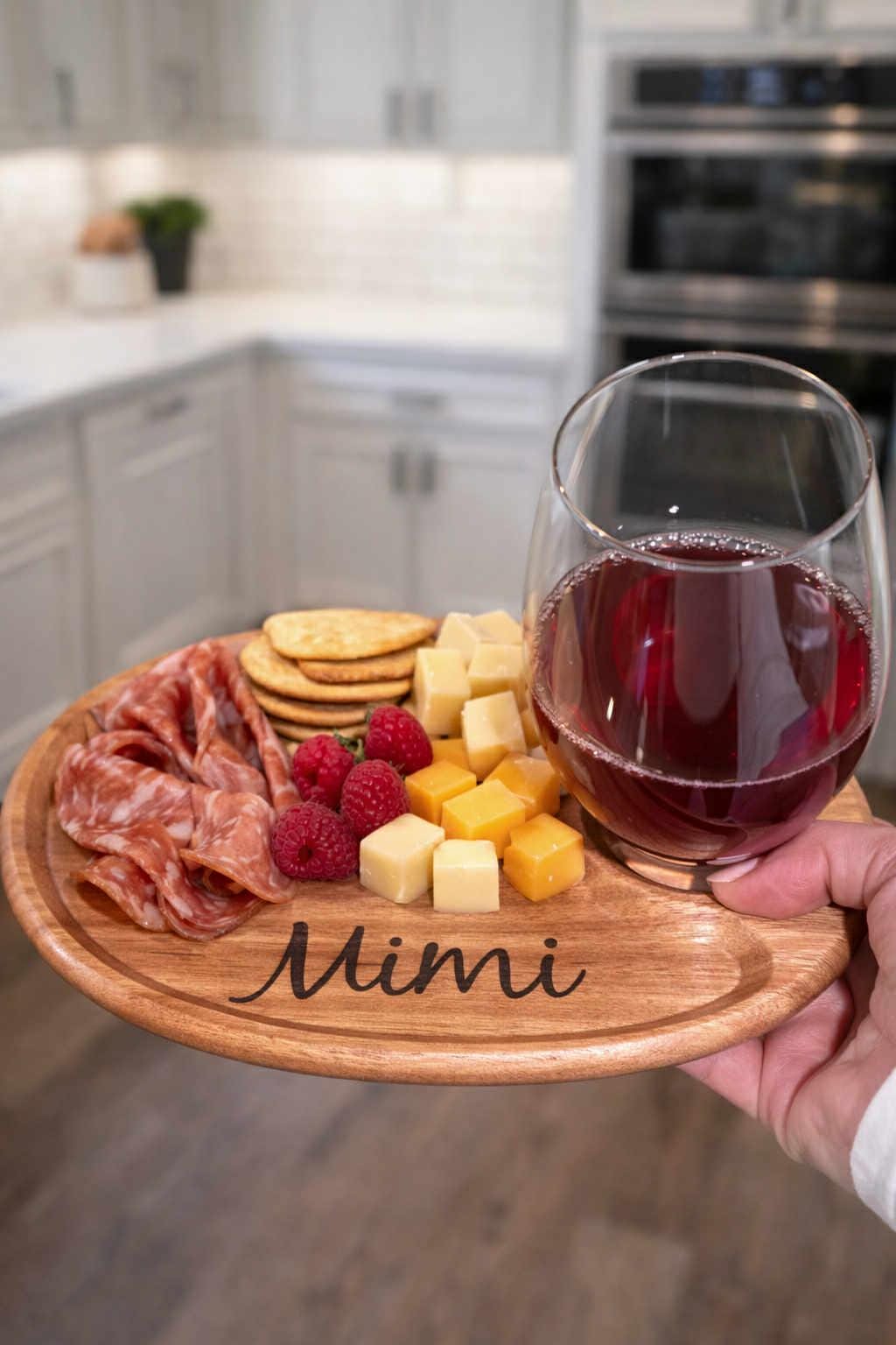 Individual Charcuterie Tray, Wine Snack Tray, Charcuterie Board, Beverage Tray Holder