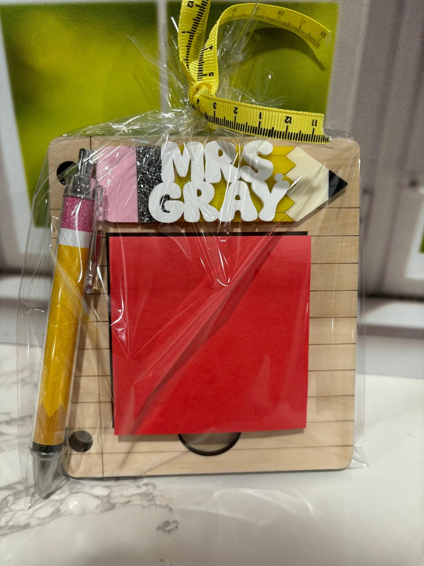 Personalized Teacher Gift, Desk Note Holder, Teacher Appreciation Gift, Classroom Supplies, End of year gift, Classroom Gift
