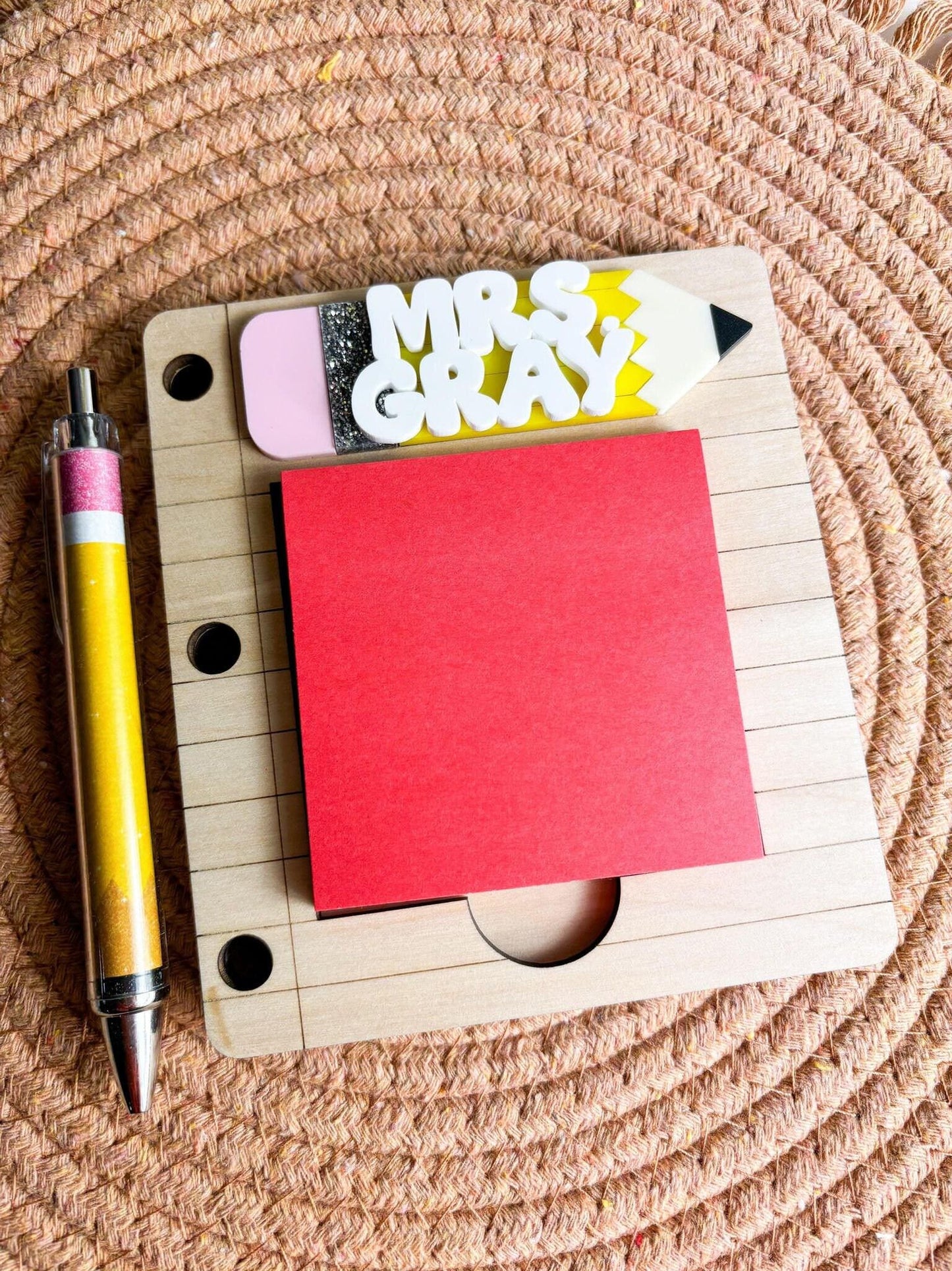 Personalized Teacher Gift, Desk Note Holder, Teacher Appreciation Gift, Classroom Supplies, End of year gift, Classroom Gift