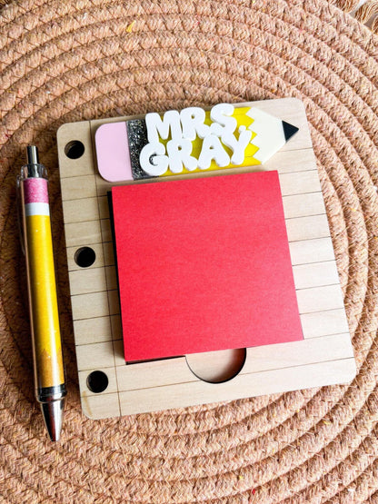 Personalized Teacher Gift, Desk Note Holder, Teacher Appreciation Gift, Classroom Supplies, End of year gift, Classroom Gift