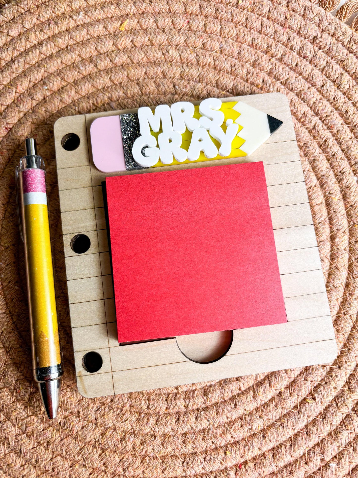 Personalized Teacher Gift, Desk Note Holder, Teacher Appreciation Gift, Classroom Supplies, End of year gift, Classroom Gift