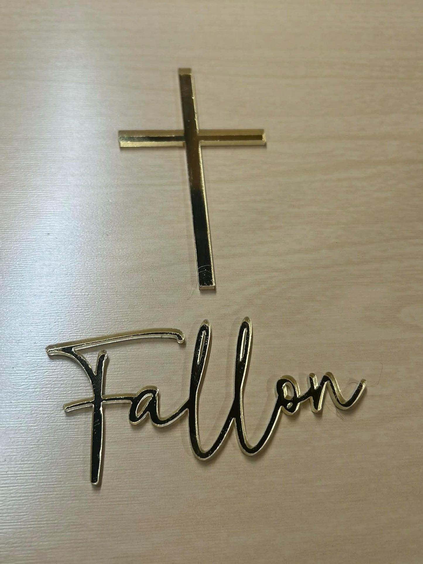 Mirror Cake Topper Charm for Baptism| First Communion Cake Topper| Gold Cake Charm | Acrylic Cake Charm for Baptism and Communion | Blessing
