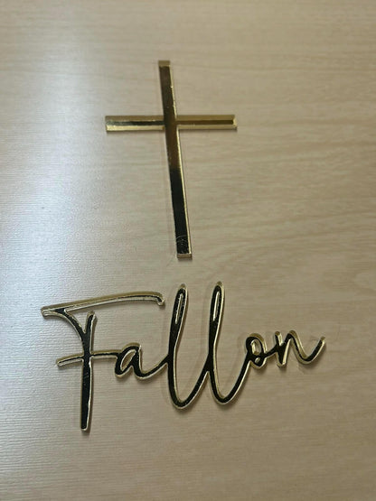 Mirror Cake Topper Charm for Baptism| First Communion Cake Topper| Gold Cake Charm | Acrylic Cake Charm for Baptism and Communion | Blessing