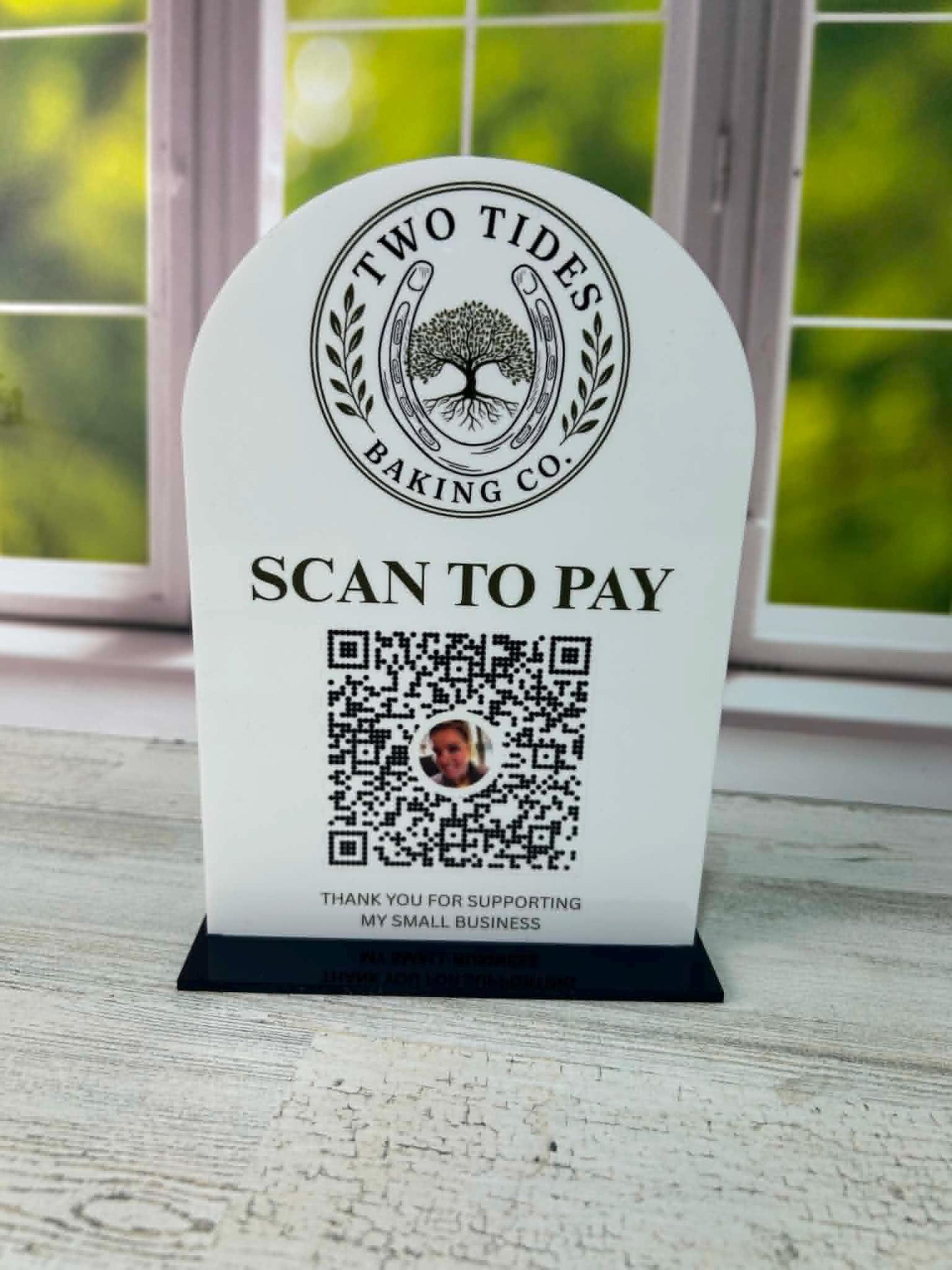 Acrylic QR Code Sign, Scan to Pay Sign, Social Media Following Sign, Small Business QR Sign, Connect with Us Sign, Register Stand Sign