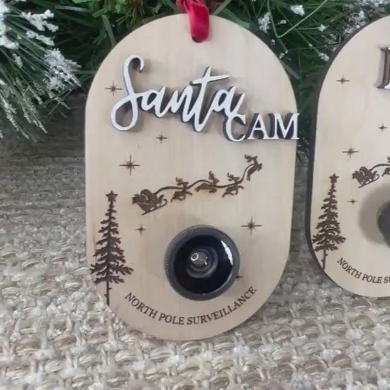 Santa Elf Surveillance Camera Ornament Tree Hanger