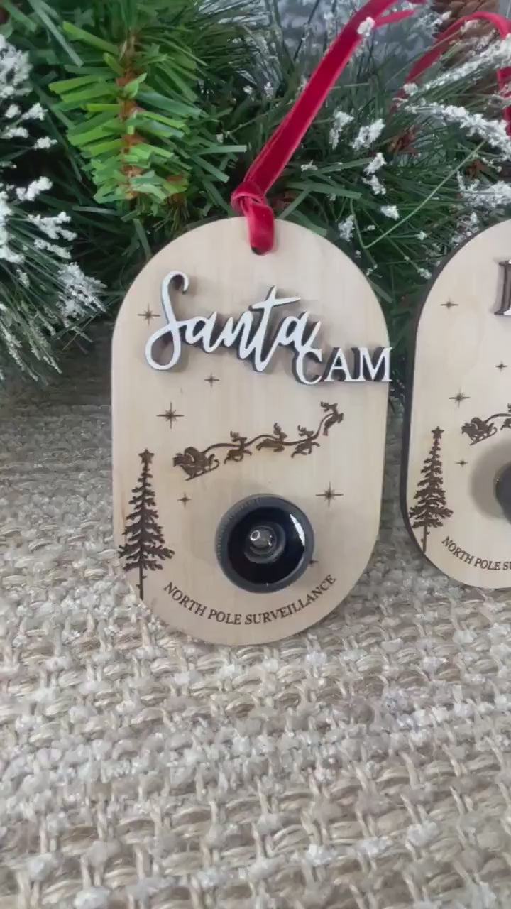 Santa Elf Surveillance Camera Ornament Tree Hanger