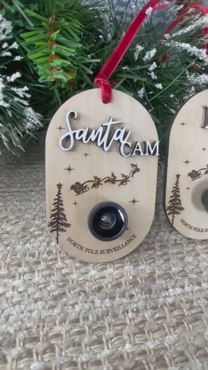 Santa Elf Surveillance Camera Ornament Tree Hanger