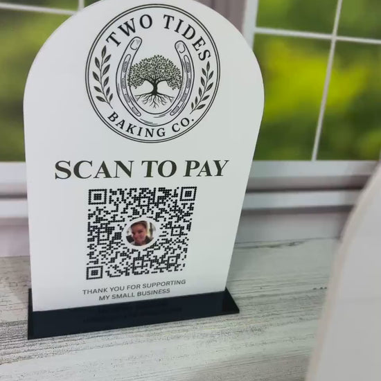 Acrylic QR Code Sign, Scan to Pay Sign, Social Media Following Sign, Small Business QR  Sign, Connect with Us Sign, Register Stand Sign