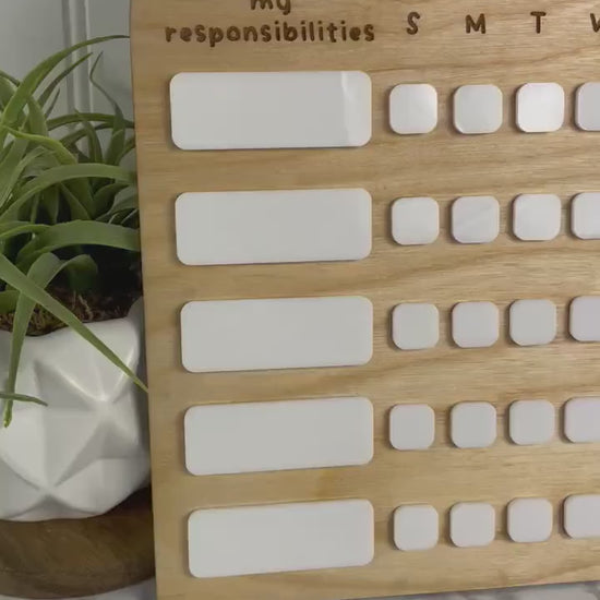 Chore Chart, Chore Board | Kids Wooden Dry Erase Chore Chart | Kids Reward Chart | Children's Custom Reward Chore Checklist