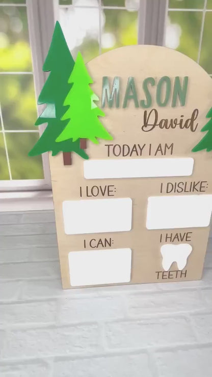 Baby Monthly Milestone Board | Dry Erase Milestone Board | Baby Milestone Board