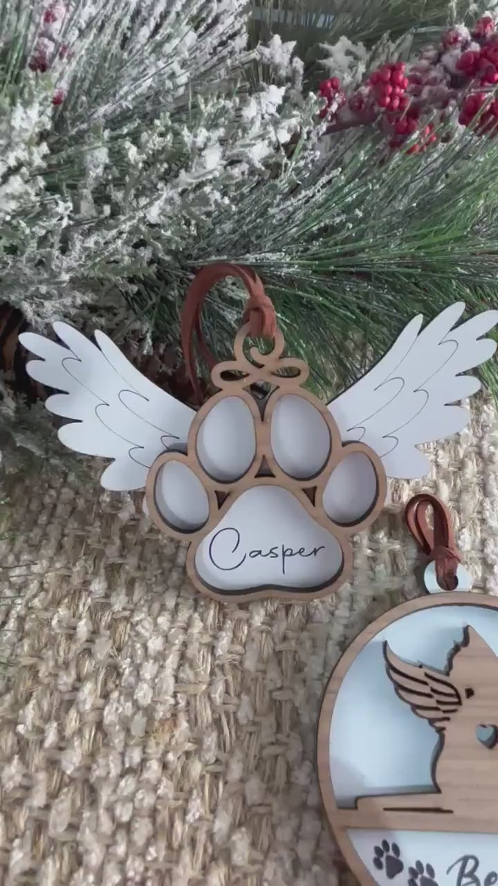 Memorial Ornament for Pet, Dog and Cat Memorial Ornament, Bereavement Ornament, In Memory of Pet, Christmas Ornament for Cat, Pet Loss, Cat
