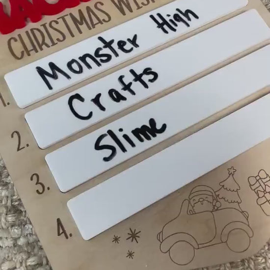 Christmas Wish List Door Hanger, Wish List Sign, Christmas List