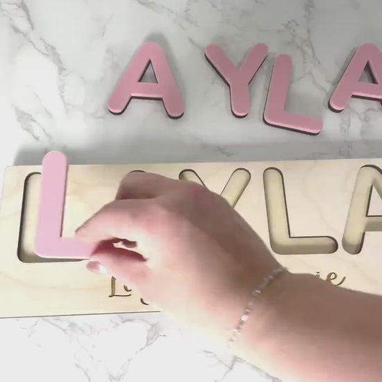 Wooden Name Puzzle, Gift for Kids, Name Puzzles for Toddlers, Montessori Baby Toys, First Birthday Gift, Baby Shower Gift, Easter Basket
