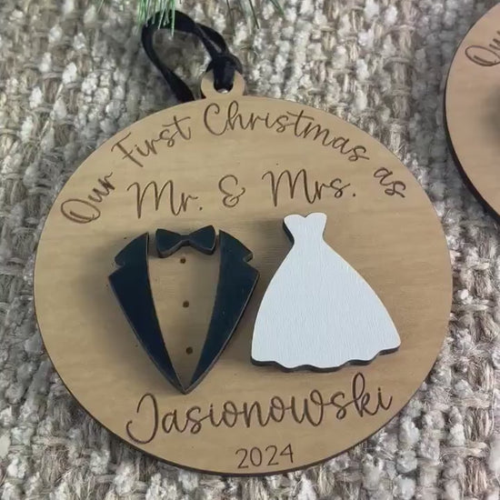 Our First Christmas as Mr. & Mrs. Ornament, First Year of Marriage Ornament, Mr. and Mrs. Ornament, Christmas Ornament for Newlyweds