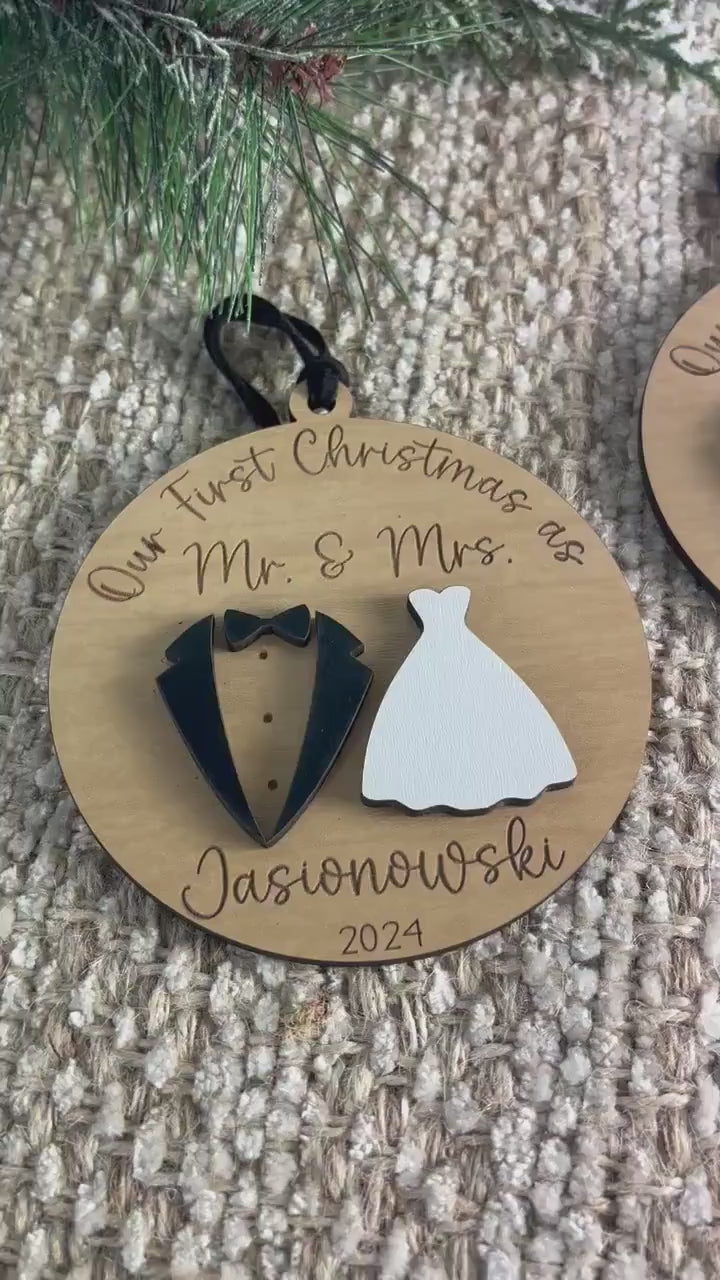 Our First Christmas as Mr. & Mrs. Ornament, First Year of Marriage Ornament, Mr. and Mrs. Ornament, Christmas Ornament for Newlyweds