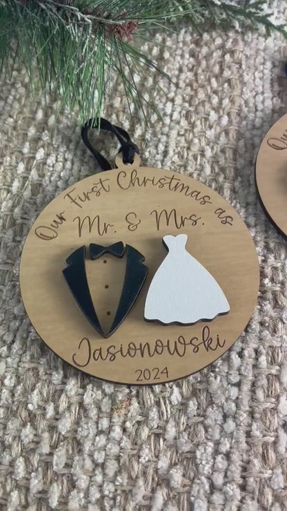Our First Christmas as Mr. & Mrs. Ornament, First Year of Marriage Ornament, Mr. and Mrs. Ornament, Christmas Ornament for Newlyweds