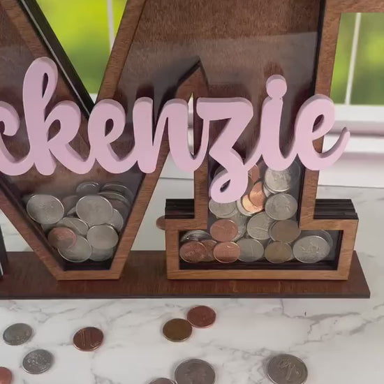 Personalized Name Bank, Custom Piggy Bank, Coin Bank, Kids Piggy Bank, Initial Piggy Bank, Gift for Kids, Coin Holder, Money Gift for Kids