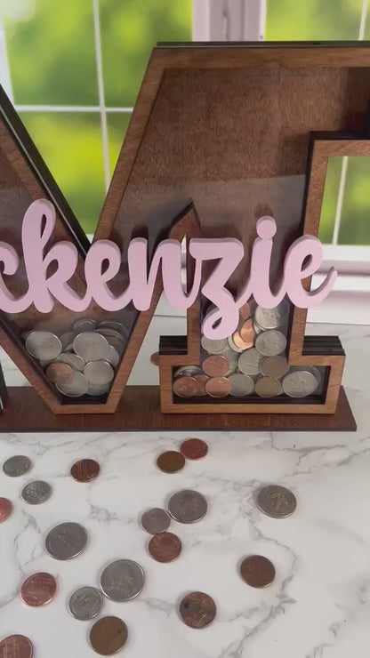 Personalized Name Bank, Custom Piggy Bank, Coin Bank, Kids Piggy Bank, Initial Piggy Bank, Gift for Kids, Coin Holder, Money Gift for Kids