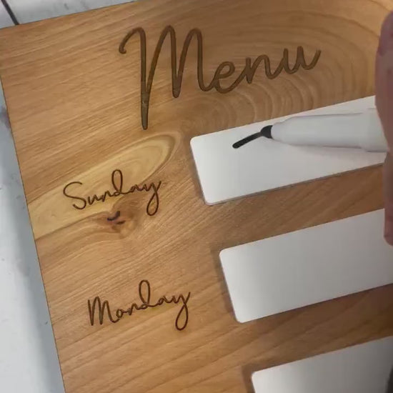 Weekly Menu Food Planning Board