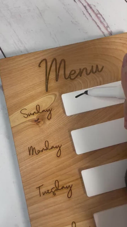 Weekly Menu Food Planning Board