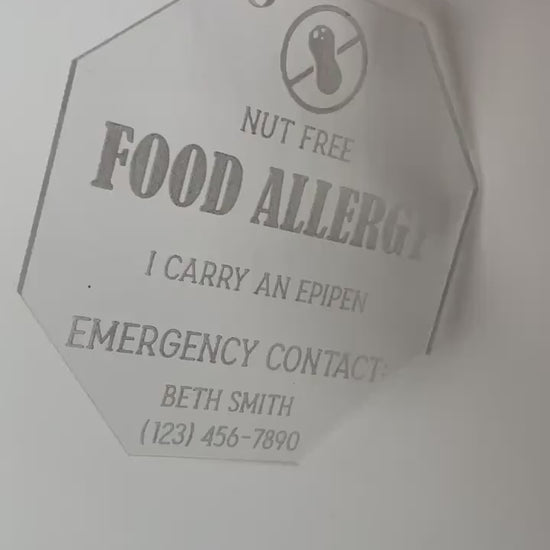 Backpack Allergy Tag, Allergy Alert Tag, Food Allergy Keychain, Allergy Keychain for children, Emergency Contact Tag for kids with Allergy